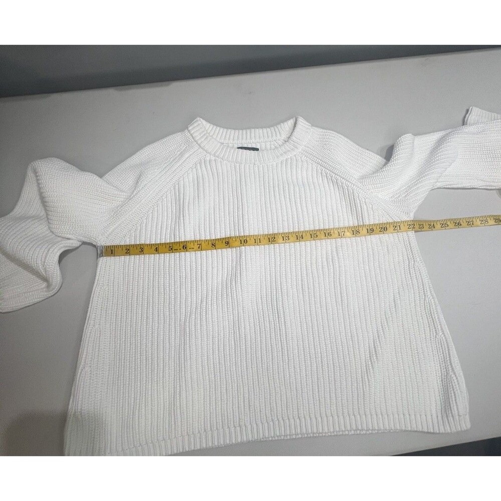Quince 100% Organic Cotton Fisherman Crew Sweater Ivory Size L Preppy Classic - Picture 6 of 9